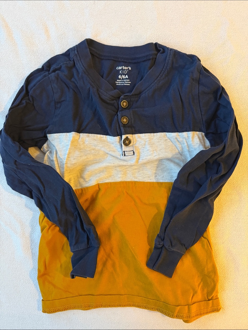 Carter's Navy, Gray & Mustard Colorblock Henley Long-Sleeve Shirt